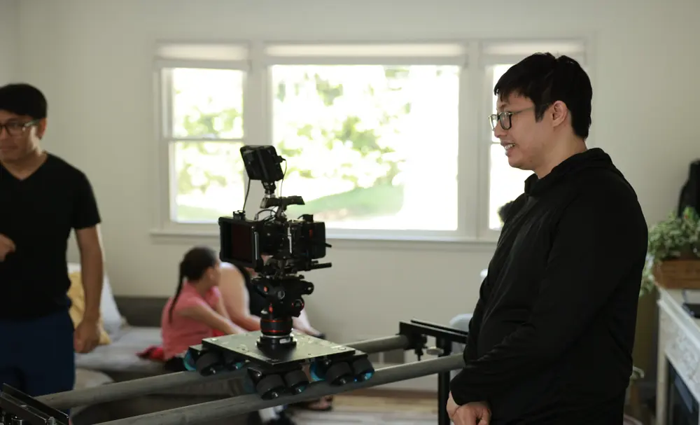 New Place cinematographer on a camera slider
