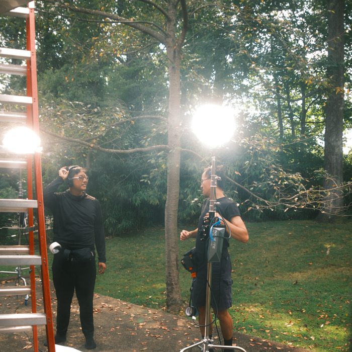 External vendors and crew on set